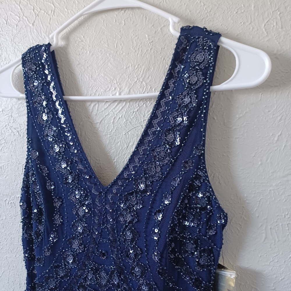 Verte Beaded Embroidered Sleeveless V-Neck Dress